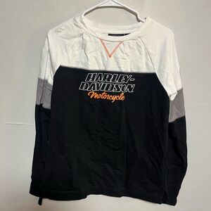 Harley-Davidson Black and White Long Sleeve Tee